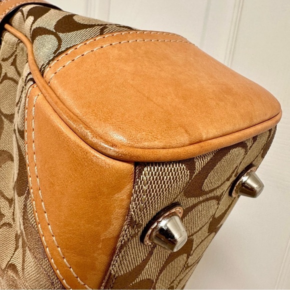 Coach Hampton Satchel Signature Canvas Brown Leather - Picture 8 of 11